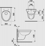 Laufen Kompas Rimless pakabinamas unitazas su dangčiu, baltas