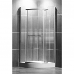 Pusapvalė du&scaron;o kabina AUSTIN 800/1950 R550, sidabras/su pie&scaron;iniu