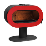 Ketinė krosnelė Invicta FIFTY, ant kojos, su emaliuotomis raudonos spalvos durimis