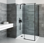 Du&scaron;o sienelė BI FXP/800 Black, profilis juodas, skaidrus stiklas