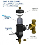 Magnetinis &scaron;ildymo sistemos filtras 1 1/4" / 1 1/4" KVS 10, DF Magnum MM, motavimas tiesiai