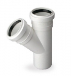 Vidaus kanaliz. tri&scaron;akis PP HT 32x32/45&deg;, baltas