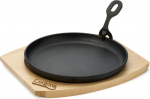 Keptuvė steikams su medine baze ketaus 22 cm HR-YT-912, COOKING BY HEINNER