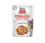 Brit Care Cat Sterilized konservai katėms su antienos padažu 24x85g