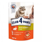 CLUB 4 PAWS Premium visavertis konservuotas maistas suaugusioms katėms su triu&scaron;iena drebučiuose 100g x 24 vnt