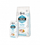 Brit Fresh sausas maistas didelių veislių suaugusiems &scaron;unims su žuvimi ir moliūgais 12 kg