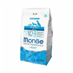 Monge Light sausas maistas suaugusiems &scaron;unims su la&scaron;i&scaron;a ir ryžiais 2.5 kg