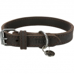 TRIXIE Rustic riebios odos antkaklis L-XL 57-66 cm/30 mm tamsiai rudas