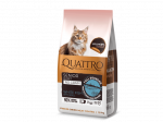 QUATTRO visavertis sausas dietinis/senstančių kačių maistas su balta žuvimi ir kriliu 7 kg