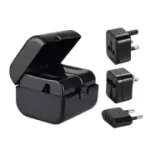 Adapteris CP TR1 Network 3in1 Multi-Adapter UK 3-Pin &ndash; Euro 2pin &ndash; US (JAV) &ndash; Azija + laikymo dėklas, juodas