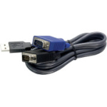 TRENDnet USB VGA KVM kabelis, VGA/SVGA HDB 15 kontaktų, USB 1.1 Type A, 1,8 m, TK-CU06