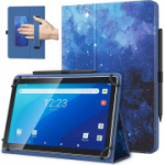 Universalus TiMOVO dėklas Android plan&scaron;etėms su ra&scaron;iklio laikikliu, lengvas sulankstomas dėklas-stovas su rankos dirželiu visiems 9.6"-11" plan&scaron;etiniams kompiuteriams, &bdquo;mėlynas žvaigždėtas dangus&ldquo;