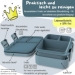 BEARFOOT Bento Box Compact, vaiki&scaron;ka pietų dėžutė (mėlyna, 650 ml).