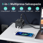 Maitinimo juosta su 4 lizdais + 2 USB-A + 2 USB-C, 2 m kabelis