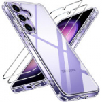 &bdquo;Ivoler Clear&ldquo; dėklas, skirtas &bdquo;Samsung Galaxy S24 5G&ldquo;, su dvigubo stiklo ekrano apsaugomis