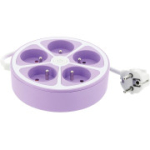 &bdquo;Smoothy&ldquo; 5 krypčių apvalus maitinimo laidas + jungiklio laidas 1 m 3G1 violetinis