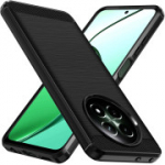 iVoler dėklas skirtas Realme 12 5G, plonas mink&scaron;tas TPU silikoninis, nuo pir&scaron;tų atspaudų, juodas