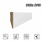 Grindjuostė MDF EVERA (EV101) balta | 65mm, 2.4m