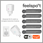 I&scaron;manioji Wi-Fi rozetė Feelspot SL01.16, 16A, su energijos matavimo funkcija,I&scaron;manioji Wi-Fi rozetė Feelspot SL01.16, 16A, s