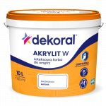 Dažai lateksiniai matiniai vidaus darbams DEKORAL AKRYLIT W | balta (sniezno-biala) 10 ltr.