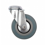 Ratukas vežimėliui, guminis, pilkas, pasukamas, su skyle varžtui Vorel | d-50mm, 20kg