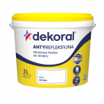 Dažai akriliniai antirefleksiniai luboms ir sienoms DEKORAL POLINAK PLUS | balta matinė 3 ltr.