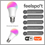 I&scaron;manioji lemputė Feelspot FS-BL01W E27 Wi-fi, RGB, Tuya,I&scaron;manioji lemputė Feelspot FS-BL01W E27 Wi-fi, RGB, Tuya