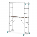 Kopėčios-darbinė aik&scaron;telė aliuminė, 2 dalių EUROSTYL | 2x7 pakopų, platforma 34/104cm