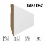Grindjuostė MDF EVERA (EV401) balta | 120mm, 2.4m