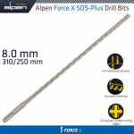 Grąžtas FORCE X 8.0x310/250 SDS+
