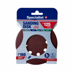 SPECIALIST+ &scaron;lifavimo popierius su skylėmis P150, 125 mm, 5 vnt.