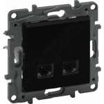 Lizdas internetinis Legrand Niloe RJ45X2   juodas