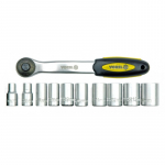 Galvučių rinkinys su rankena 11 vnt. Cr-V Vorel | 1/2" 10-24mm,11 vnt.