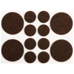 Padukai baldams, lipnūs, veltinio, rudi, &Oslash;20 / 38 mm, 12 vnt., Vorel (74858)