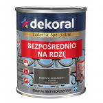 Emalis antikorozinis metalui DEKORAL | 0.65 ltr. rudas &scaron;okoladinis (braz.czekolad.) blizgus RAL 8017