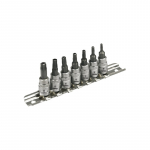 Galvučių ir antgalių rinkinys 7 vnt. 1/4" TORX temperproof, Cr-V Topex | TT10, TT15, TT20, TT25, TT27, TT30, TT40