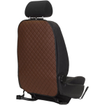 Automobilio sėdynės atlo&scaron;o apsauga nuo vaikų EVAtech ECO 75x46 cm - ruda / juodi kra&scaron;tai / rudos siūlės