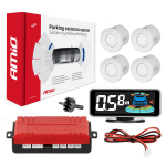 Parkavimo pagalbos sistema LED-GRAF 3D, 4 balti jutikliai 21,5 mm AMIO-03188
