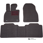 Eko odos kilimėliai QuiltyMats CHEVROLET CAPTIVA 2006-2011m. (Juoda / raudonos siūlės)