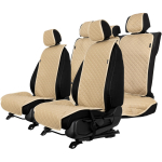 Sėdynių užvalkalų komplektas EVAtech ECO Standard, 3 vnt. - smėlio / smėlio kra&scaron;tai / smėlio siūlės