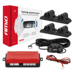 Parkavimo pagalbos sistema TRUCK/BUS, 4 juodi jutikliai su garsiniu signalu 19 mm AMIO-02278