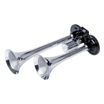 Dvigubas garso signalas &ndash; 150 dB, chromuotas, 12-24V, AMIO-03617