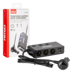 I&scaron;plėtimo lizdas su voltmetru, USB ir USB-C 12&ndash;24 V, AMIO-03781