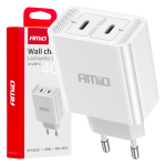 Sieninis įkroviklis 2xUSB-C 40W 230V AMIO-03892