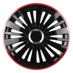 Ratų gaubtas 1 vnt. Falcon, juodas ir raudonas 14"