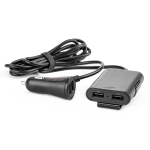Automobilinis 4xUSB įkroviklis su prailginimo laidu
