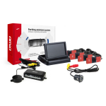 Parkavimo pagalbos sistema TFT02 4,3" su HD-308-LED kamera, 4 juodi jutikliai, vidinis montavimas