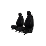 Sėdynės užvalkalai EVAtech Basic, 2 vnt. - juoda / juodi kra&scaron;tai / mėlynos siūlės
