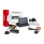 Parkavimo pagalbos sistema TFT02 4,3" su HD-305-LED kamera, 4 sidabro spalvos jutikliai