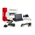 Parkavimo pagalbos sistema TFT02 4,3" su HD-315-LED kamera, 4 sidabro spalvos jutikliai